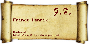 Frindt Henrik névjegykártya